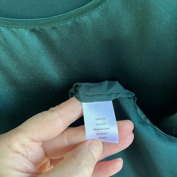 Talbots 100% Silk Emerald Green Tank Chemise Top Women’s 14P Dressy Party Office - Picture 7 of 7